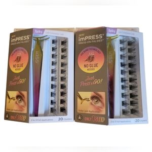 2 packs Kiss impress press on falsies no glue needed spiky Bundle